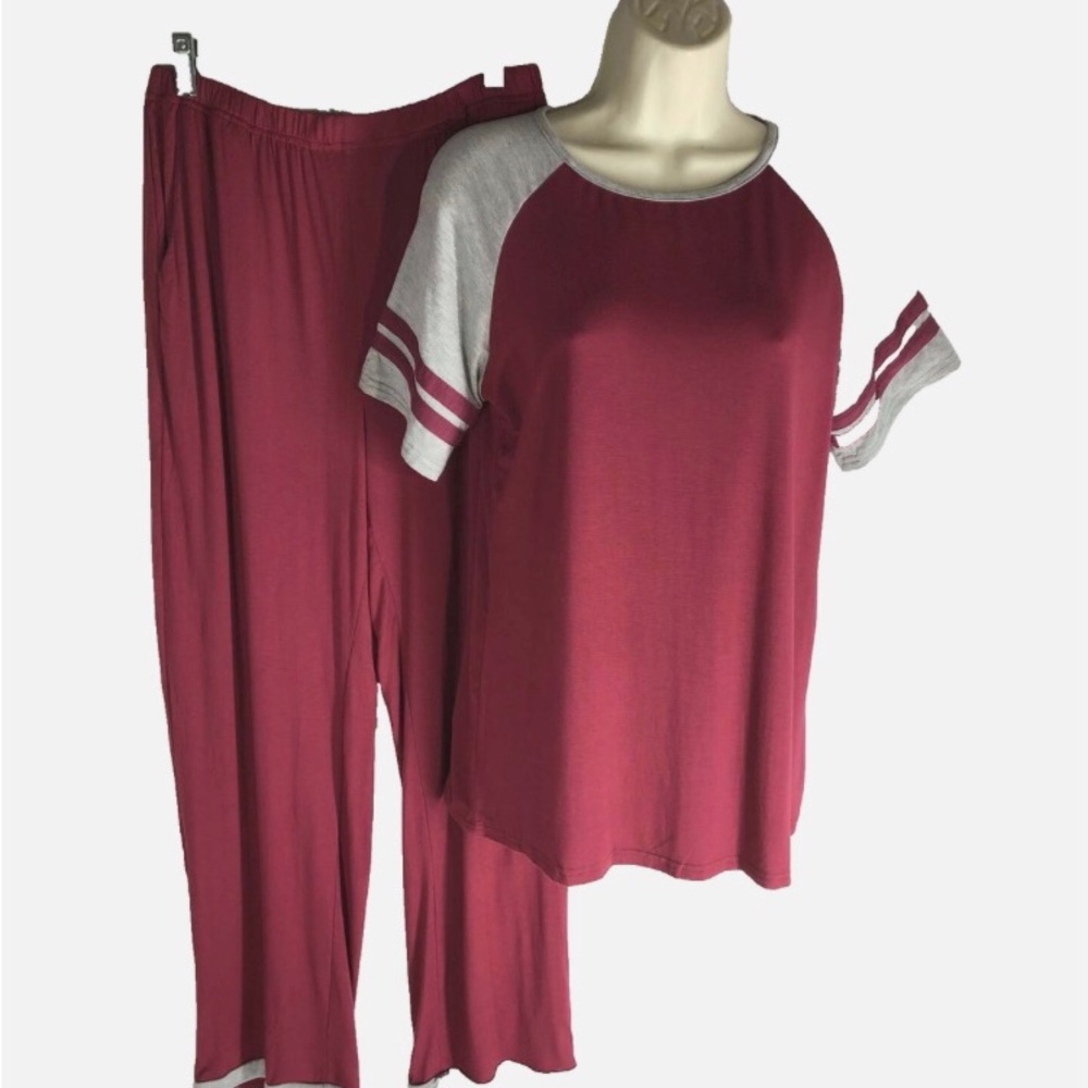 Finwanlo Pajama Lounge Set NEW sz M 2 pc Jersey Style Top Bottom NWT